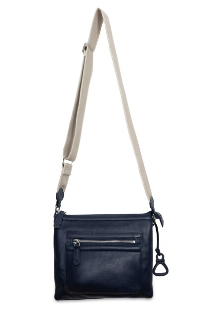 SADDLER Ellen Leather 3-Section Zip-Top Crossbody bag  - Handmade by Saddler - Navy