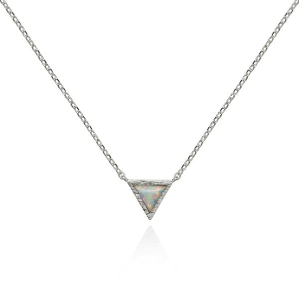 Triangle Opal Pendant Necklace - namana.london