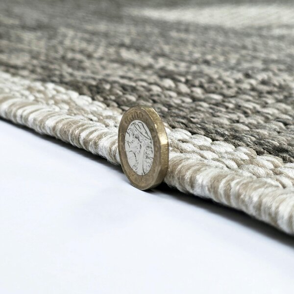 Viva Rugs Taupe Brown Beige Geometric Runner Rug Non-Slip Flat Weave Kitchen Hallway Carpet