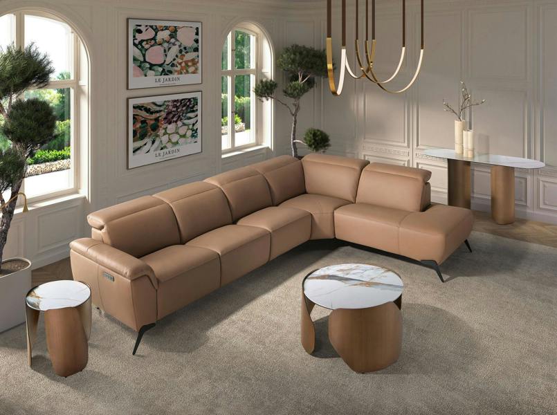 Angel Cerdá Modular corner recliner sofa in brown leather 6280/6281