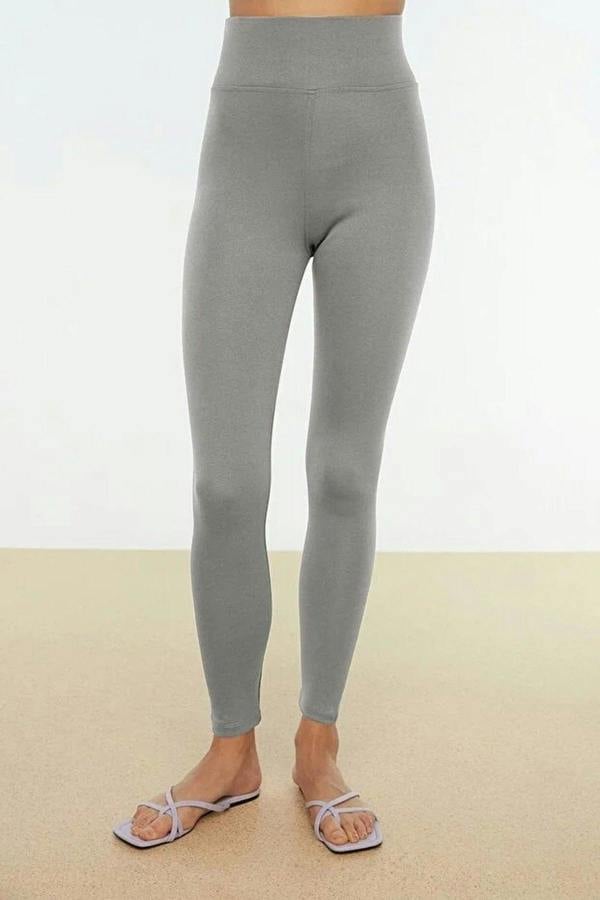 WOVCOR High Waist Elastic Knit Leggings with Elastic Waistband