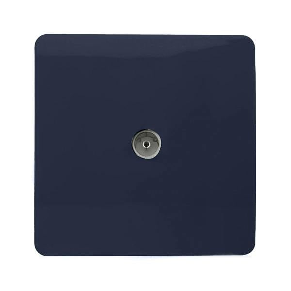 Trendi Switch 1 Gang Female Co-Axial Television Socket in Navy Blue