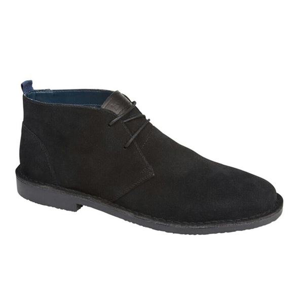 Roamers Mens Suede Desert Boots - Black - 