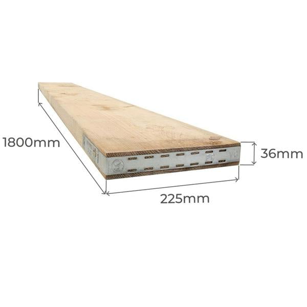 Snowdon Timber Reject Banded Scaffold Board (T) 36mm (W) 225mm (L) 1.8m