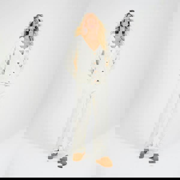 Brave Soul Cream Textured Knit Cardigan - Cream Image 3