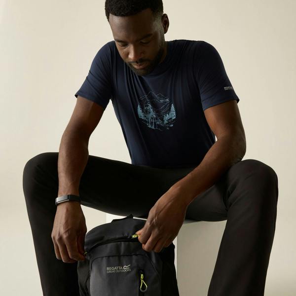 Regatta Mens Fingal Line Art Stretch T-Shirt - Navy - 