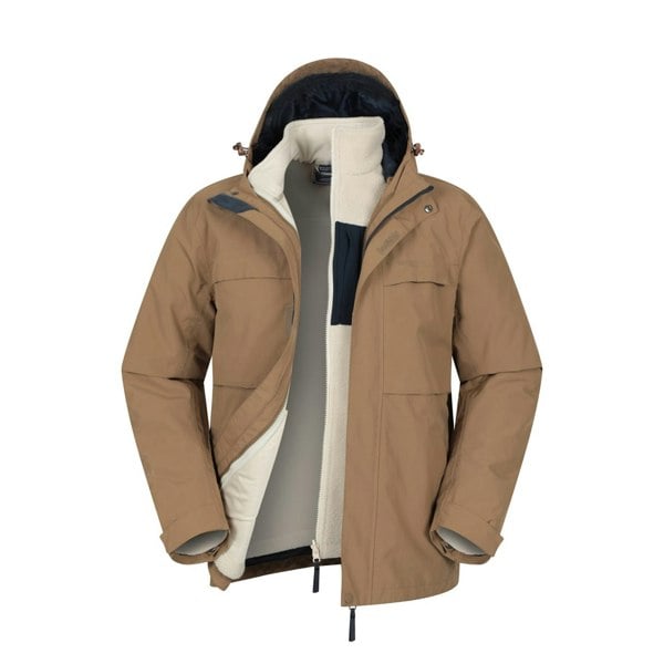 Mountain Warehouse Mens Maple 3 in 1 Waterproof Jacket - Tan