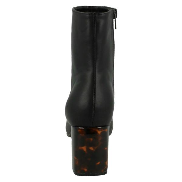Spot On Ladies Spot On Block Mottled Heel Ankle Boots