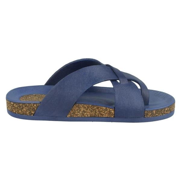 Spot On Ladies Spot On Open Toe Cork Effect Flatform Sandal