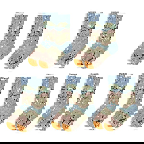 Anyfootwear 5 Pairs Warm Tulip Cartoon Socks Men Women