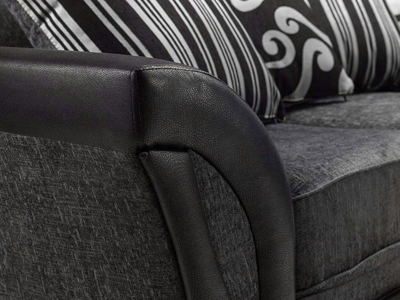 Lisbon Mixed Black and Grey Fabric Sofa Suite