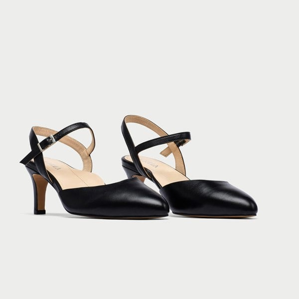 Calla Shoes Patricia - Black Leather Heels