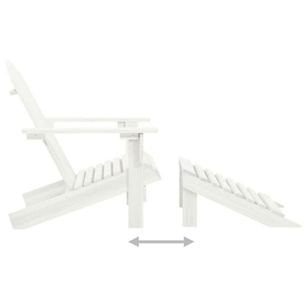 Berkfield Garden Chair with Ottoman Wood White