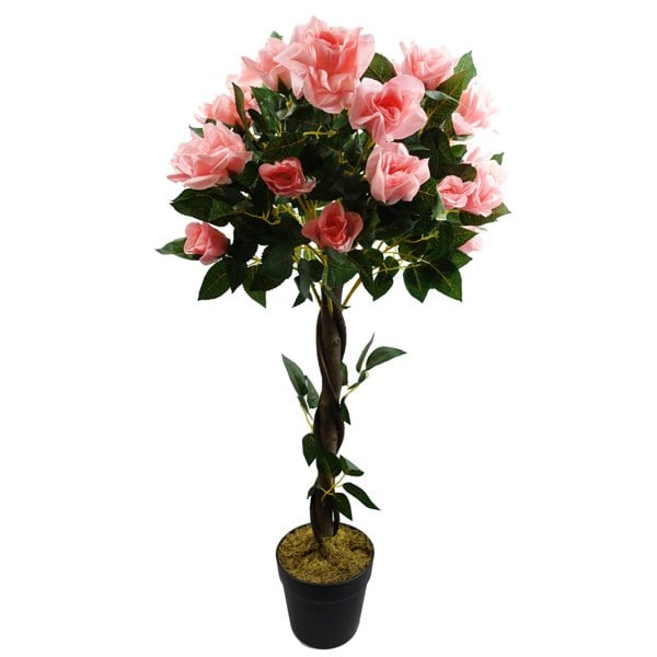 Leaf Artificial Pink Rose Tree Wedding Twisted Vine Detail 90cm (3ft)