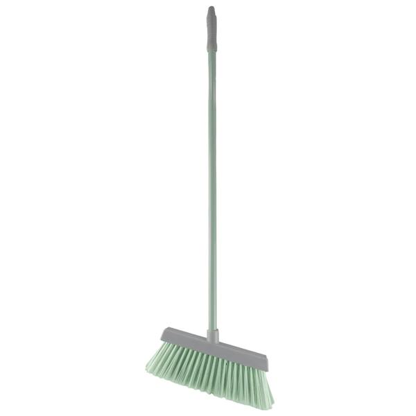 JVL Long Handle Lobby Dust Pan And Brush Set - Grey