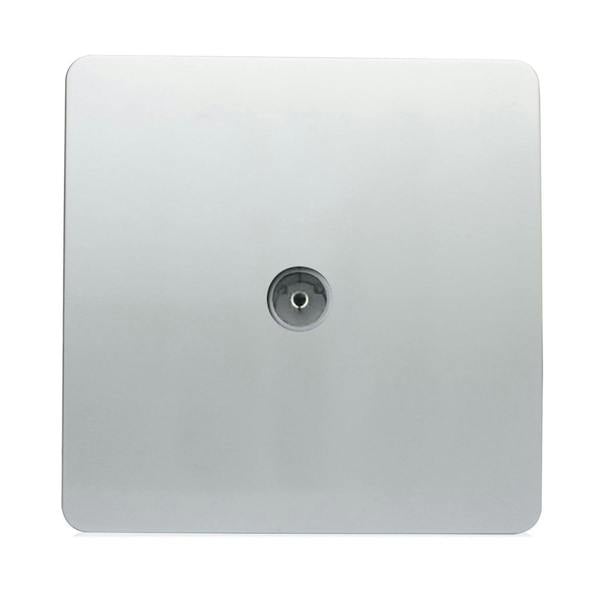 Trendi Switch 1 Gang Female Co-Axial Television Socket in Platinum Silver