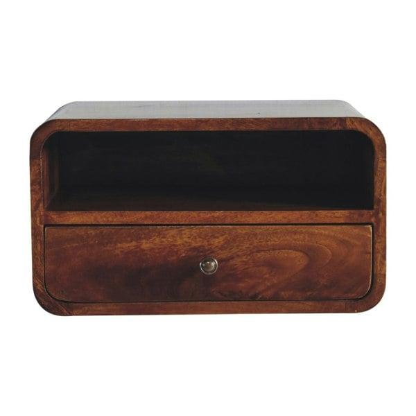 Artisan Furniture Large Chestnut Curve Upper Slot Floating Bedside