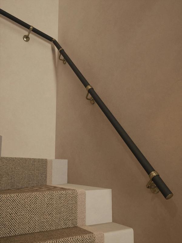 Handrails Direct Burcot Espresso Leather Double Winder Handrail
