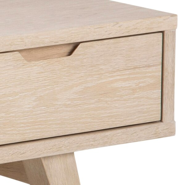 Wyld Haus Jyvaskyla White Oak Wood TV Unit 2 Drawers