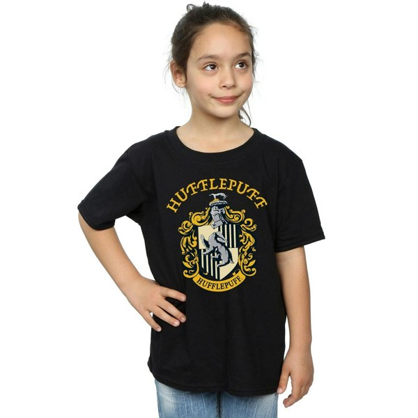 Harry Potter Girls Hufflepuff Cotton T-Shirt - Black