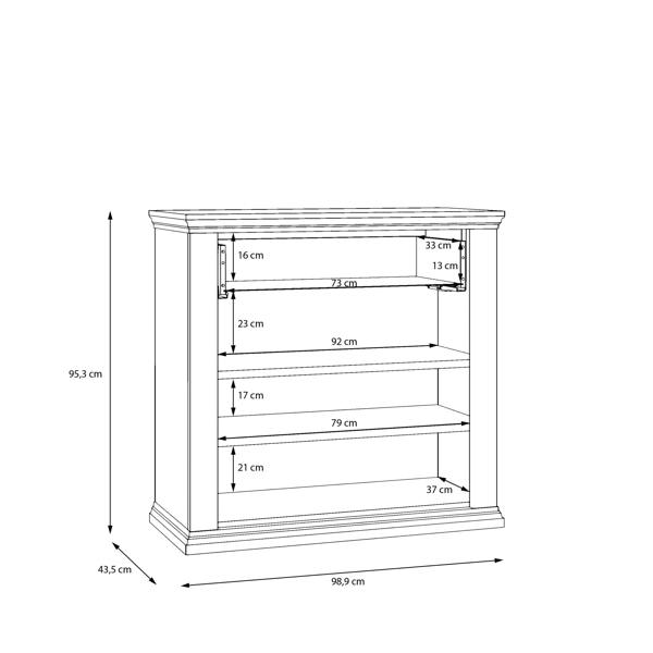 Furniture To Go Pontypool 2 Door 1 Drawer Small Sideboard in White and Riva Oak