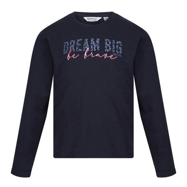 Regatta Childrens/Kids Wenbie III Slogan Long-Sleeved T-Shirt - Navy