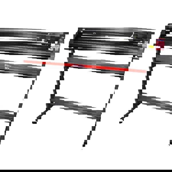 Clam Heat Press and 1350mm Vinyl Cutter bundle featuring a sleek black design, sturdy frame, and user-friendly control panel