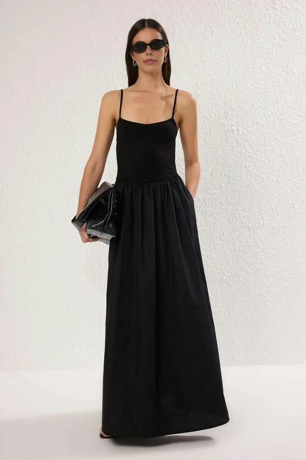 WOVCOR Plain Maxi Woven Dress