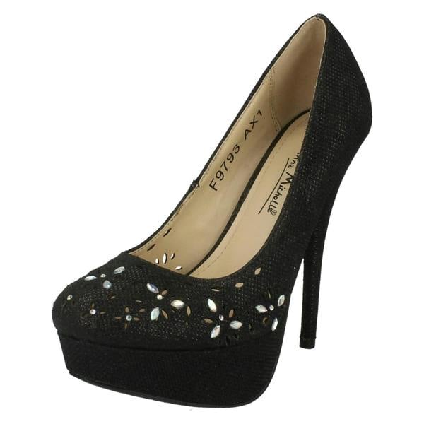 Anne Michelle Ladies Anne Michelle Glitter Stiletto Heels