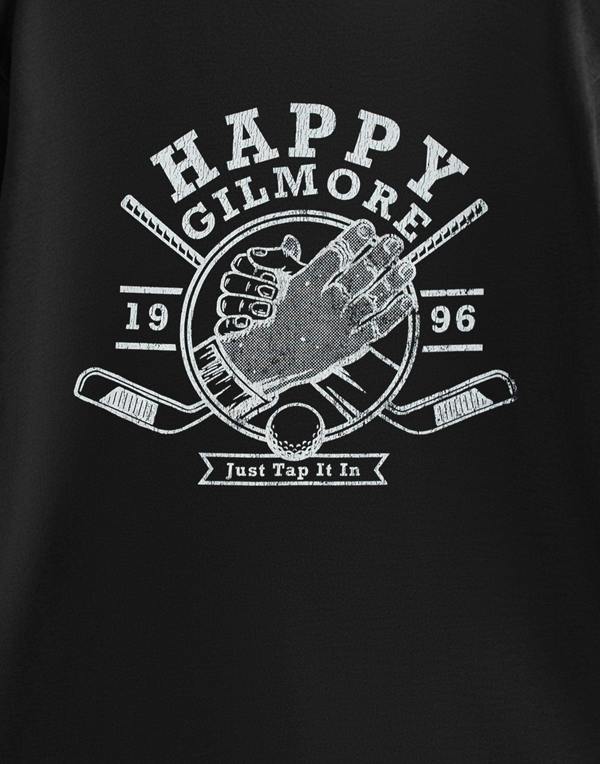 Happy Gilmore Mens Black Just Tap It In Short Sleeved T-Shirt