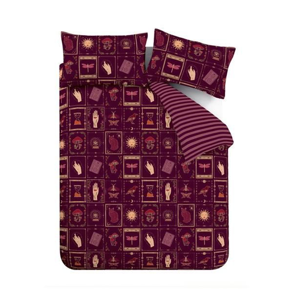 Catherine Lansfield Enchanted Witchcraft Reversible Duvet Cover Set Plum