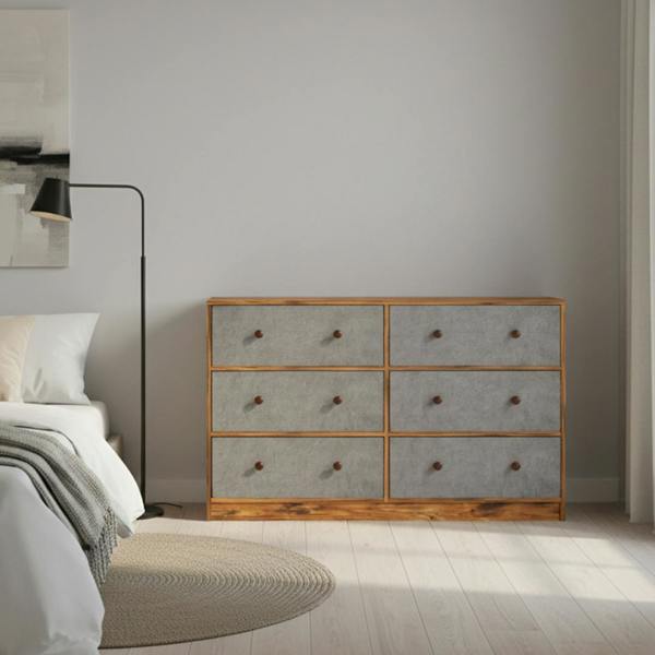Havendro Modern Wooden Chest of 6 Drawers Bedroom Storage Cabinet Bedside Table Unit
