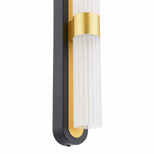 Pagazzi Lighting Kira 2-Light Black and Brass Wall Light