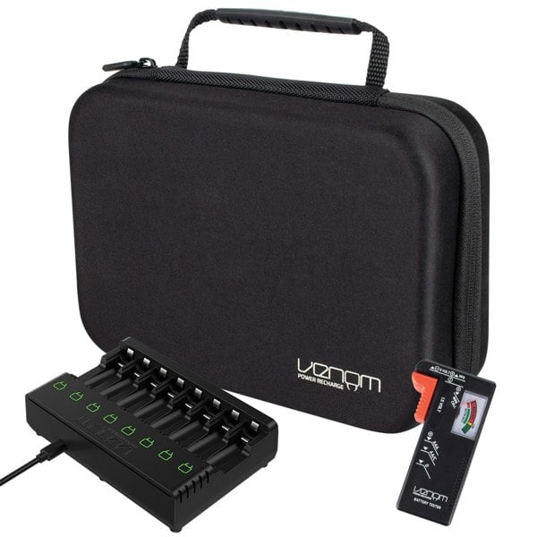 Venom Battery Organiser, Tester and 8 Way Charger