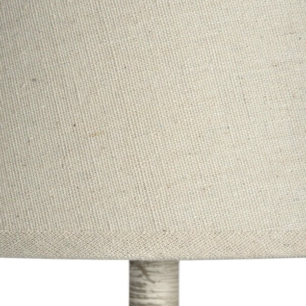 Wyld Haus Baronnies Cream Wooden Pedestal Table Lamp with Tapered Shade