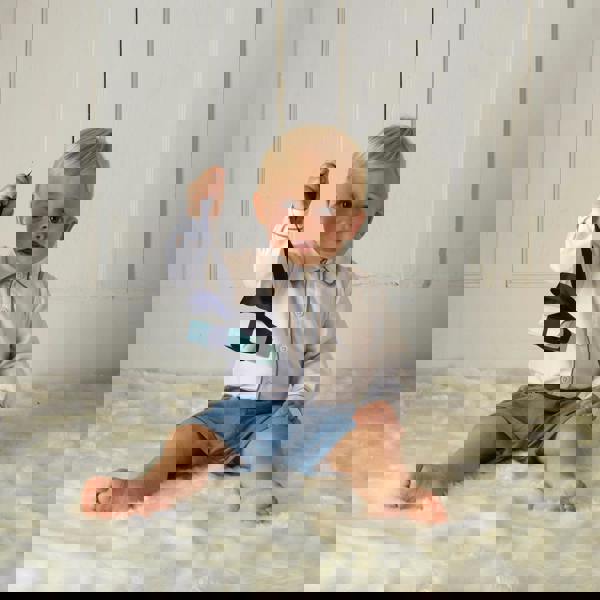 Rachel Riley Blue Cord Short & Shirt Set