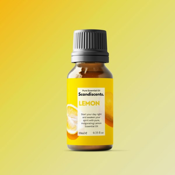 Lemon Essential Oil - For Energy - Scandiscents, waterless diffuser, essential oils, fragrance oils