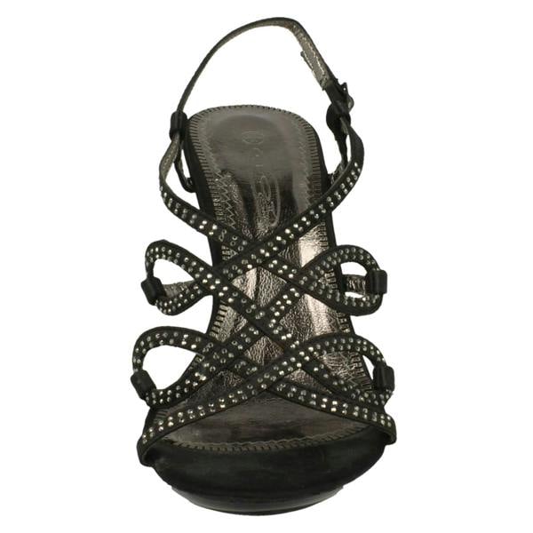 Spot On Ladies Spot On High Heel Diamante X Strap Sandals F1749
