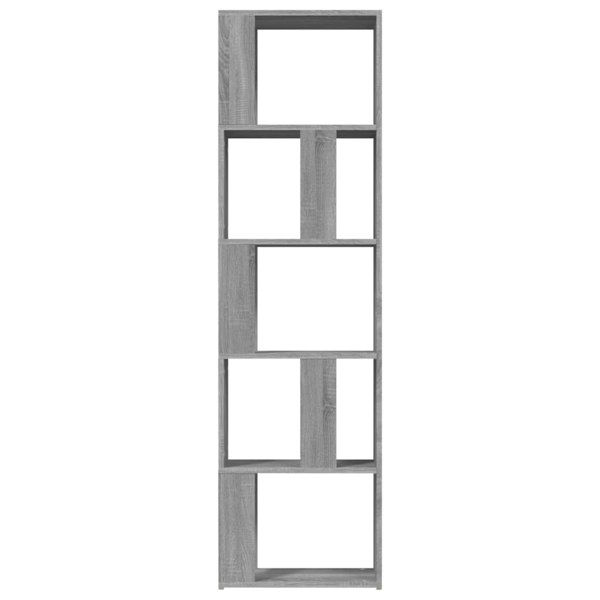 Berkfield Book Cabinet Grey Sonoma 45x24x160 cm Engineered Wood