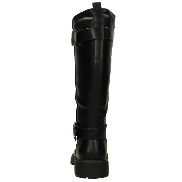 Spot On Ladies Spot On Chunky Heel Calf Boots with Buckle Straps F51204