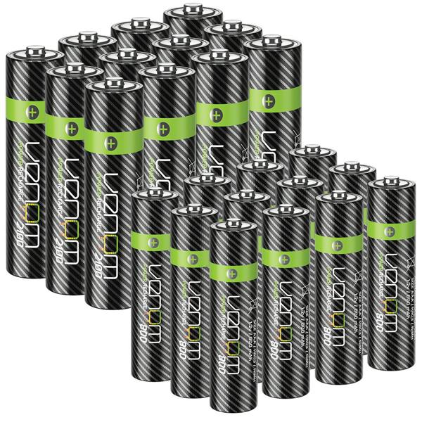 Venom Rechargeable AA / AAA Batteries - High Capacity (Includes 12 x AA plus 12 x AAA Rechargeable Batteries)