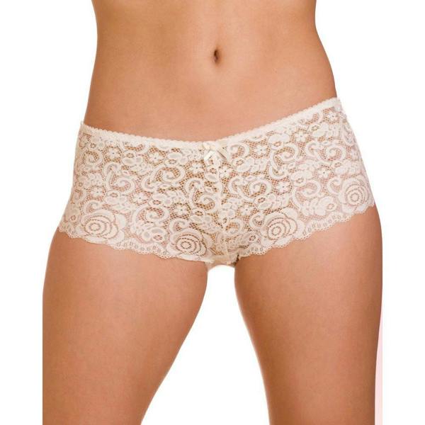 Three Pack Ivory Floral Lace Boxer Shorts