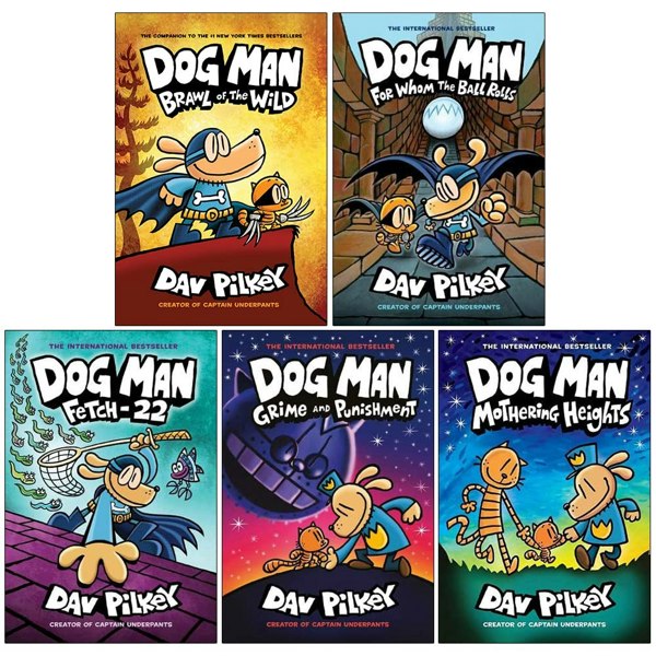 Dog Man Series 6-10 - 5 Books Set (Brawl of the Wild, For Whom the Ball Rolls, Fetch-22 & more)