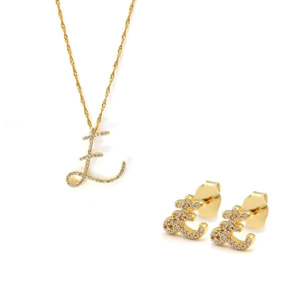Say It With Luxe Initial Gift Set - Yellow Gold