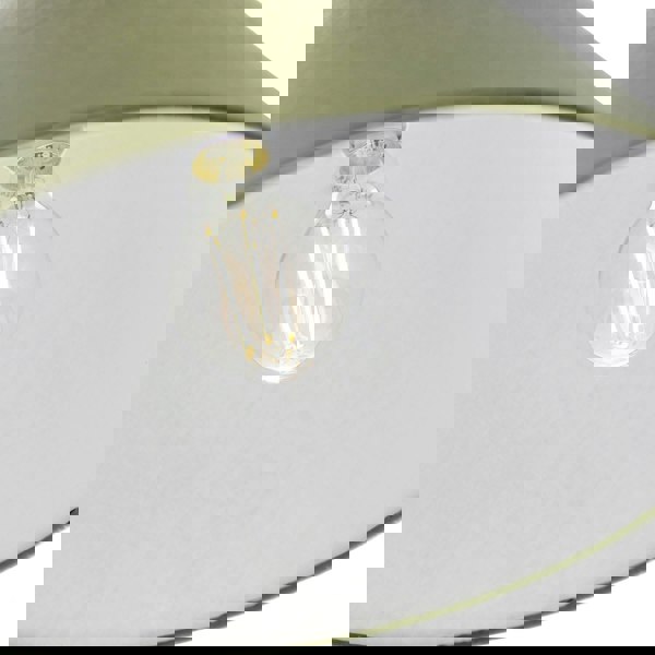 Traditional 8 Inch Olive Green Cotton Fabric Coolie Lamp Shade Image 3