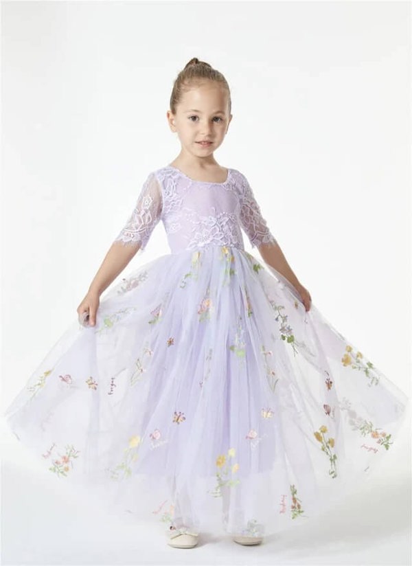 lilac embroidered dress 