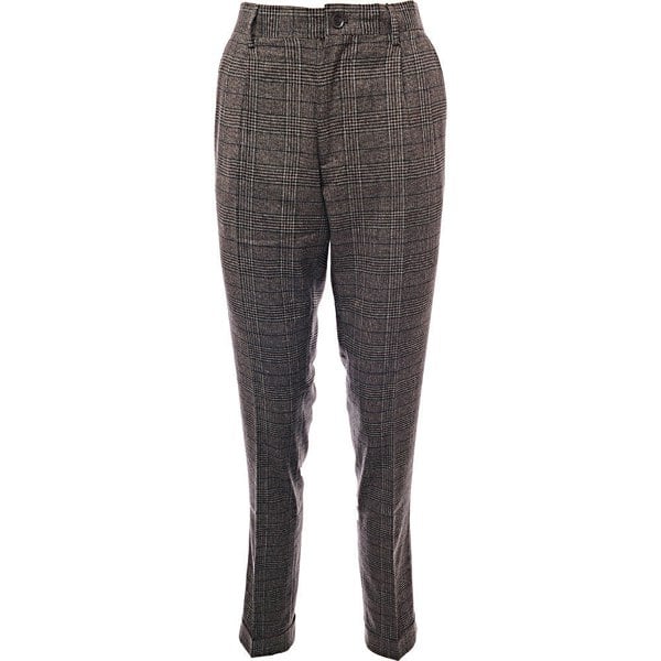 Mens Gianni Feraud Slim Fit Double Pleated Trousers in Brown