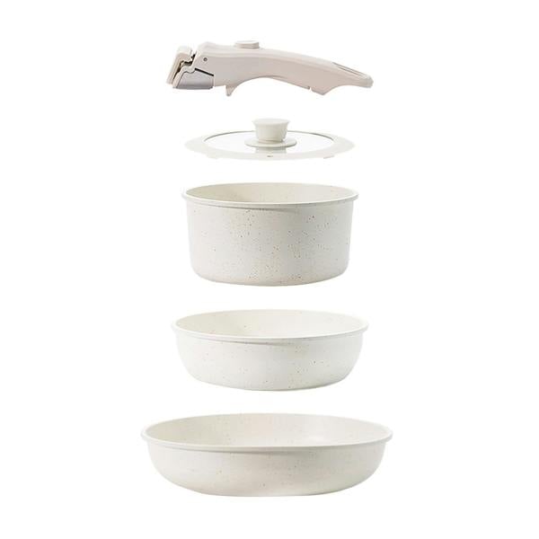 Toque 5PCS Cookware Set Non-Stick Pots and Sauce Pans Set with Detachable Handle