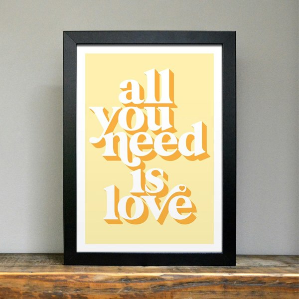 Hands & Hearts All you need is love positivity art print