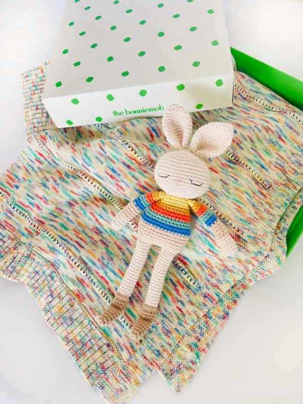 The Bonnie Mob Bonnie Bunny Crochet Toy - Rainbow stripe